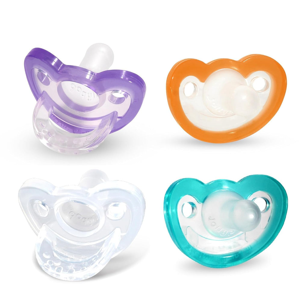 RaZbaby JollyPop pacifier with a baby-face design for soothing comfort.
