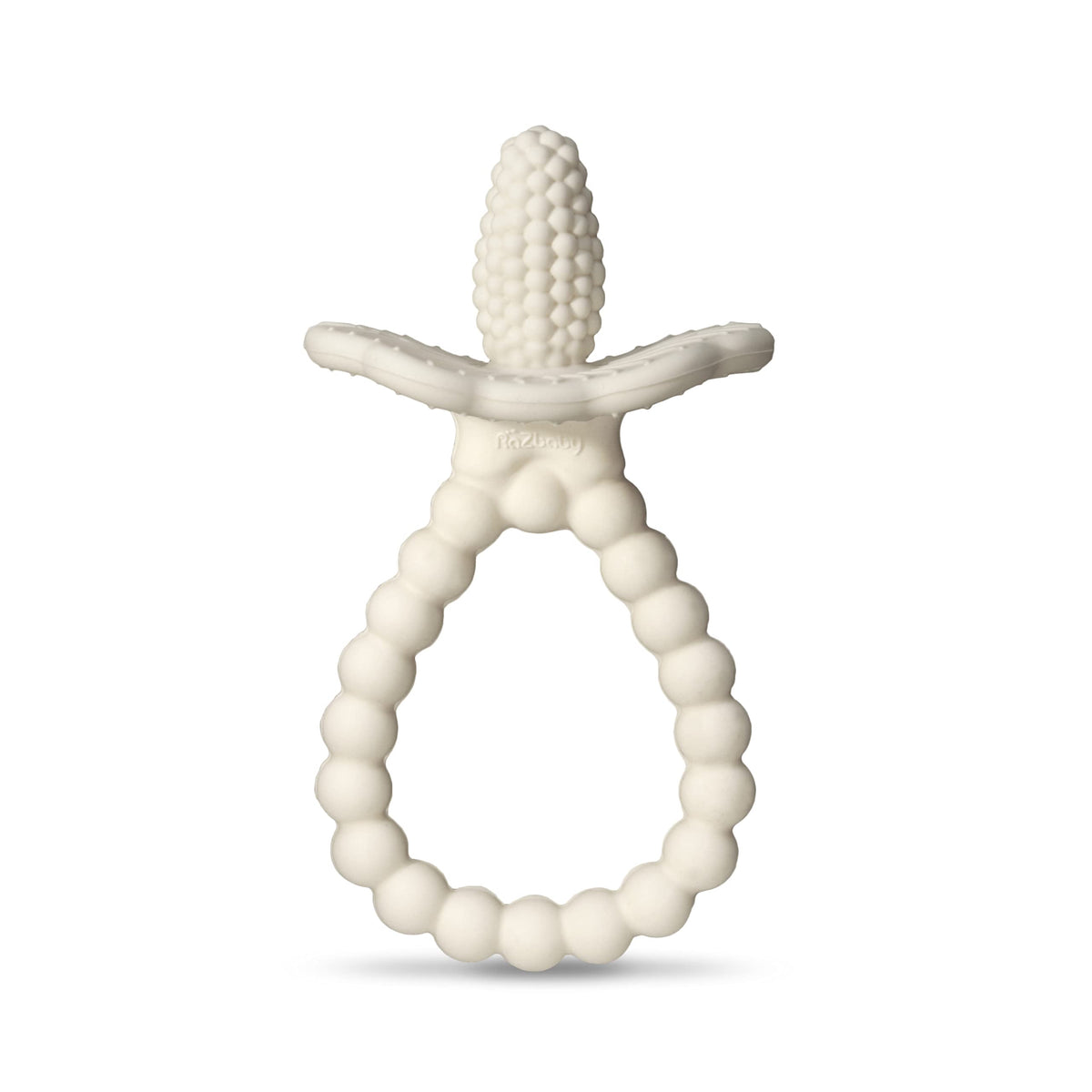 RaZbaby RaZberry Plus teether showing BerryBumps texture for soothing gums