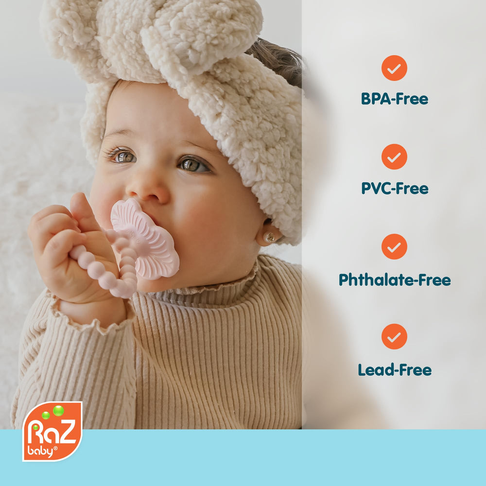 RaZbaby RaZberry Plus teether made of BPA-free silicone for safety