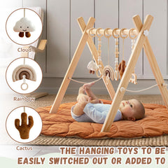 Razee beech wood rings and beads toy promotes grasping and reaching