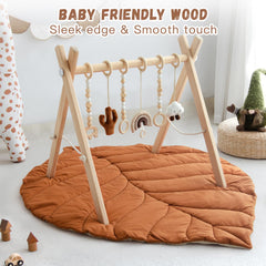 Razee leaf-shaped play mat offers soft comfort and easy machine washing