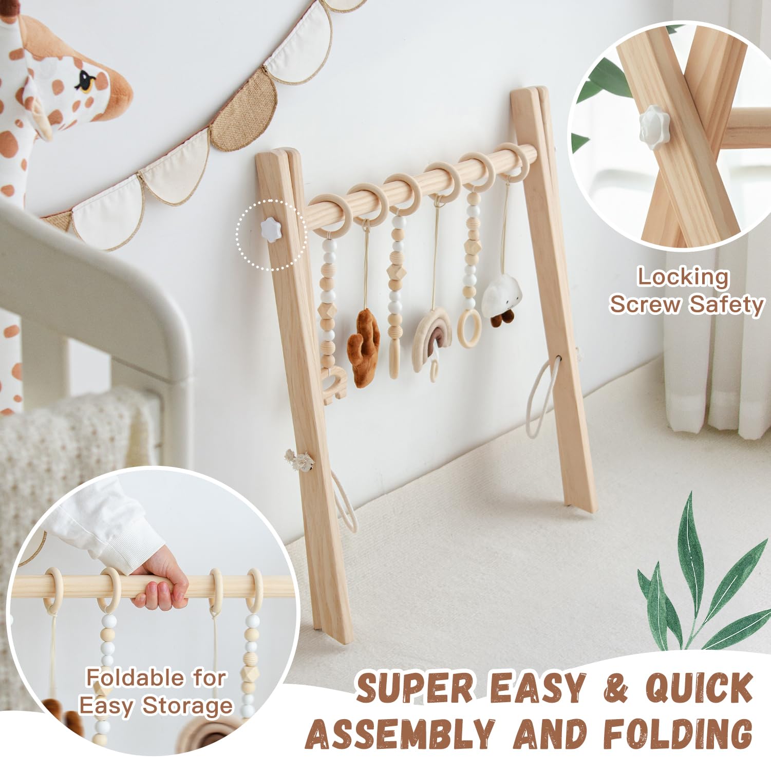 Razee natural finish design blends with home decor while engaging baby