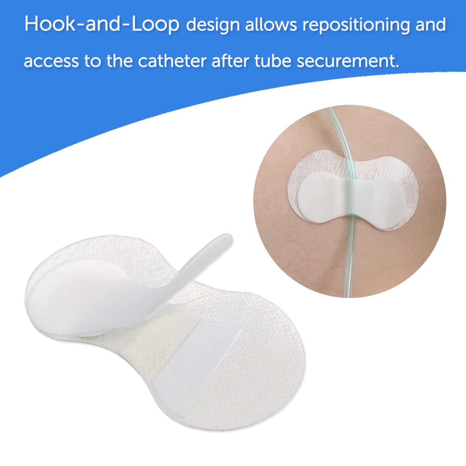 RCARE soft breathable dressing on skin for comfortable securement.