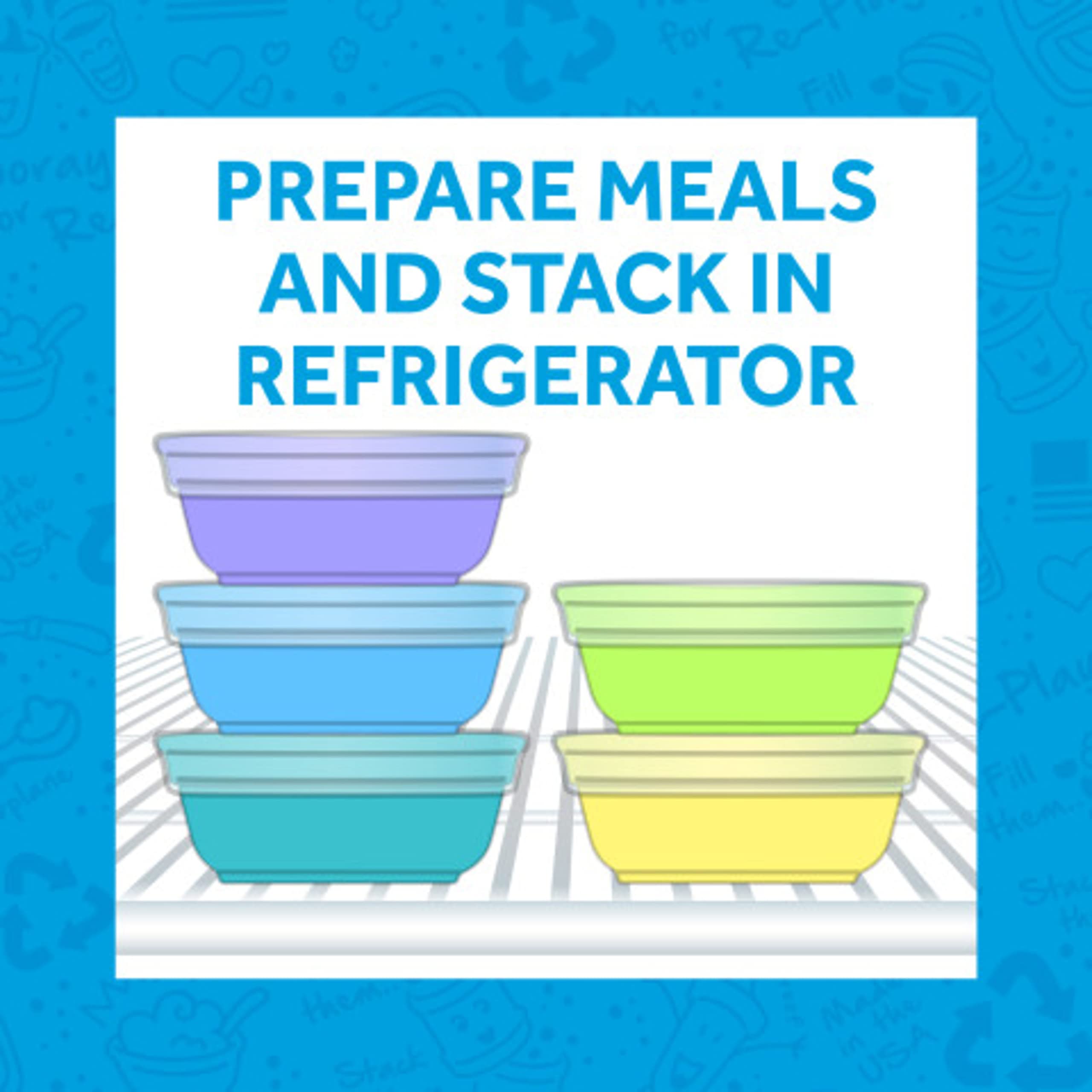 Durable thick plastic Re-Play bowls designed to withstand energetic meals.