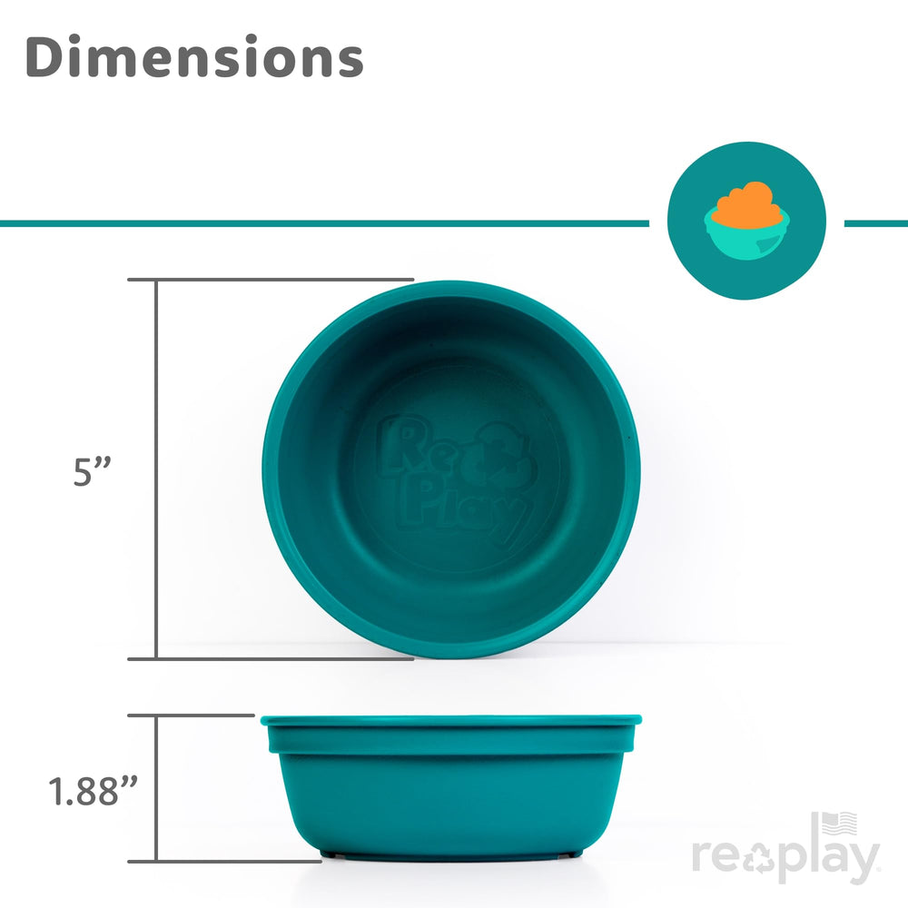 Re-Play 12 oz bowls are durable for the energetic toddler years.