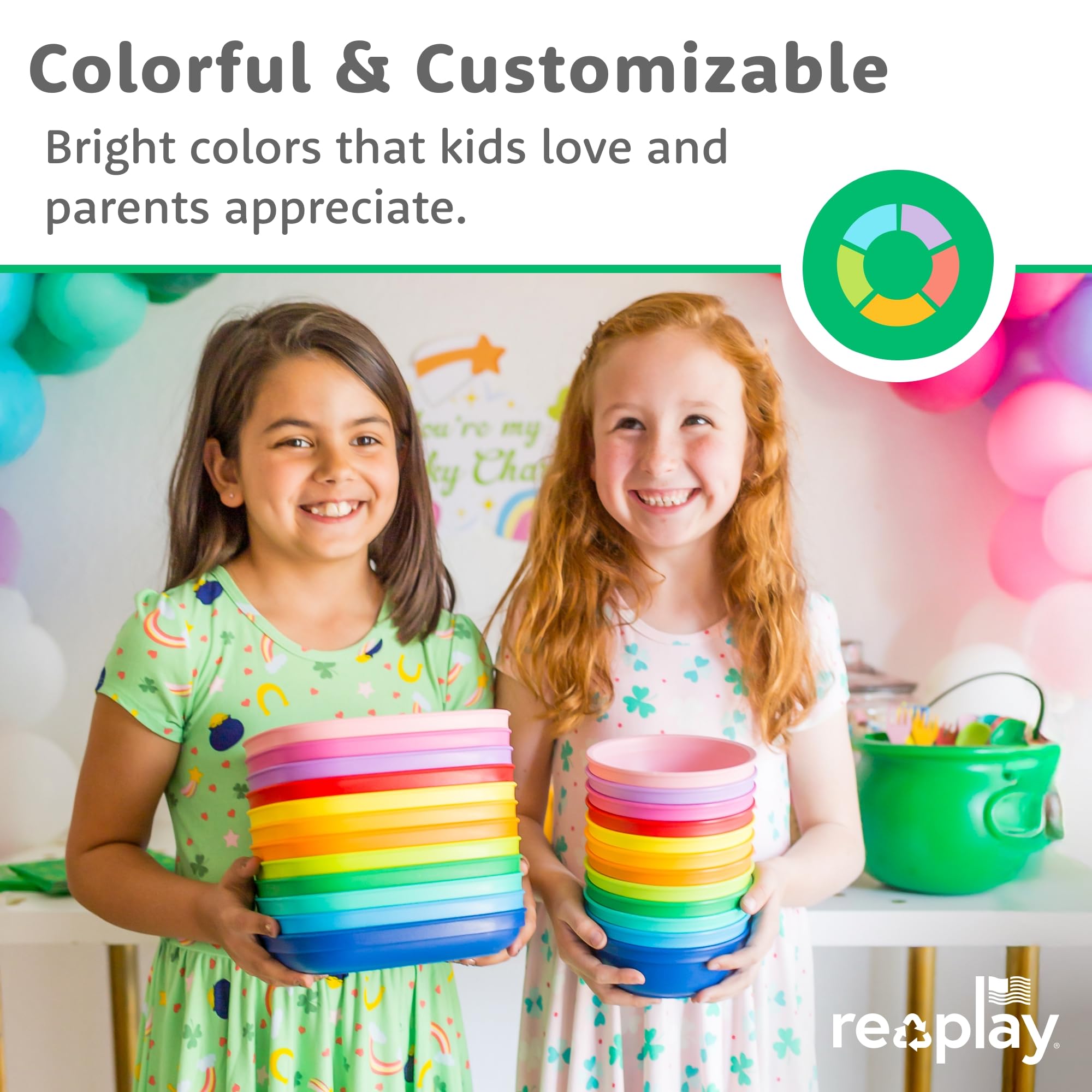Re-Play blue-green durable bowls support busy mealtimes and resist cracking.