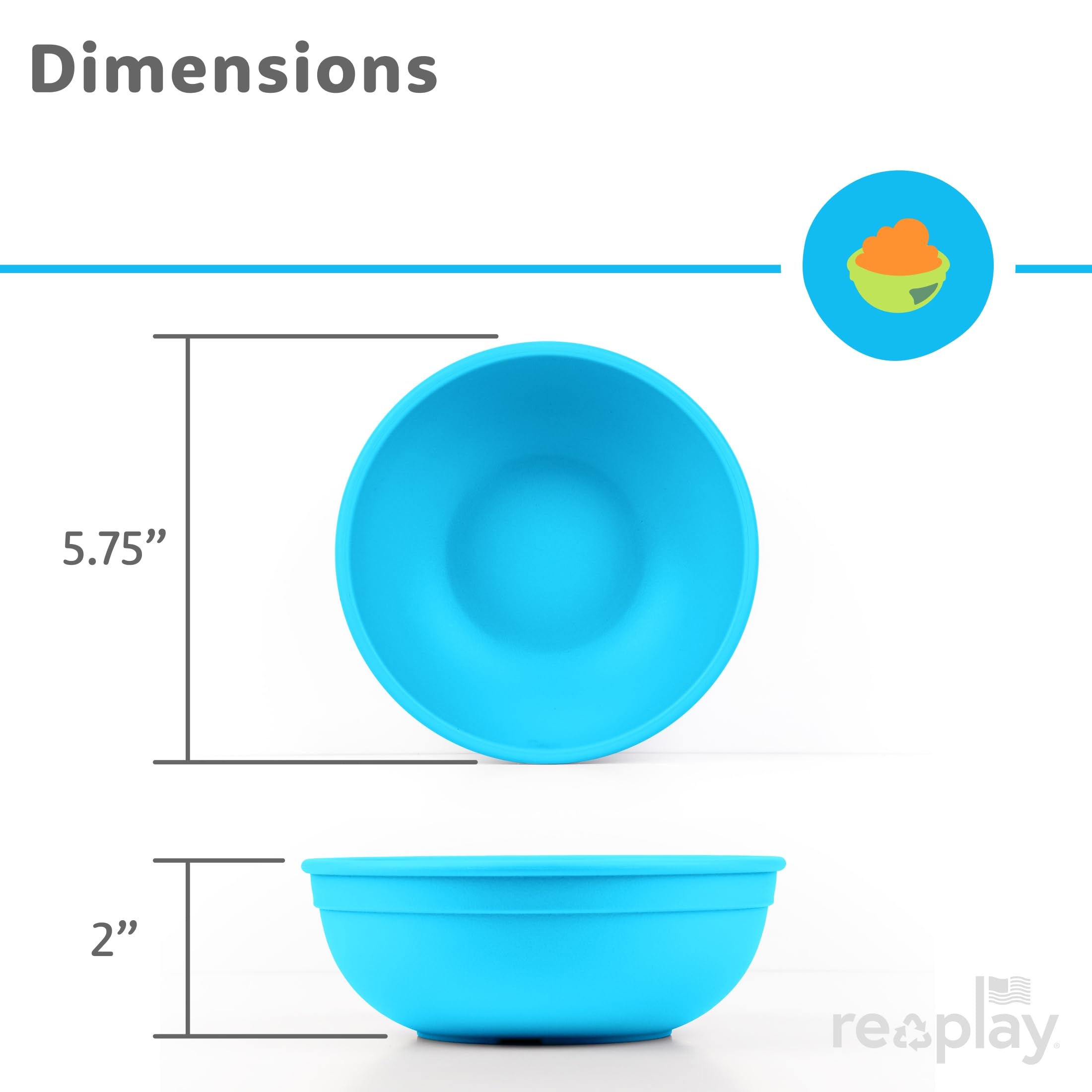 Re-Play Sorbet durable thick plastic bowls in bright colors