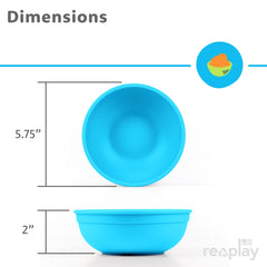 Re-Play Sorbet durable thick plastic bowls in bright colors