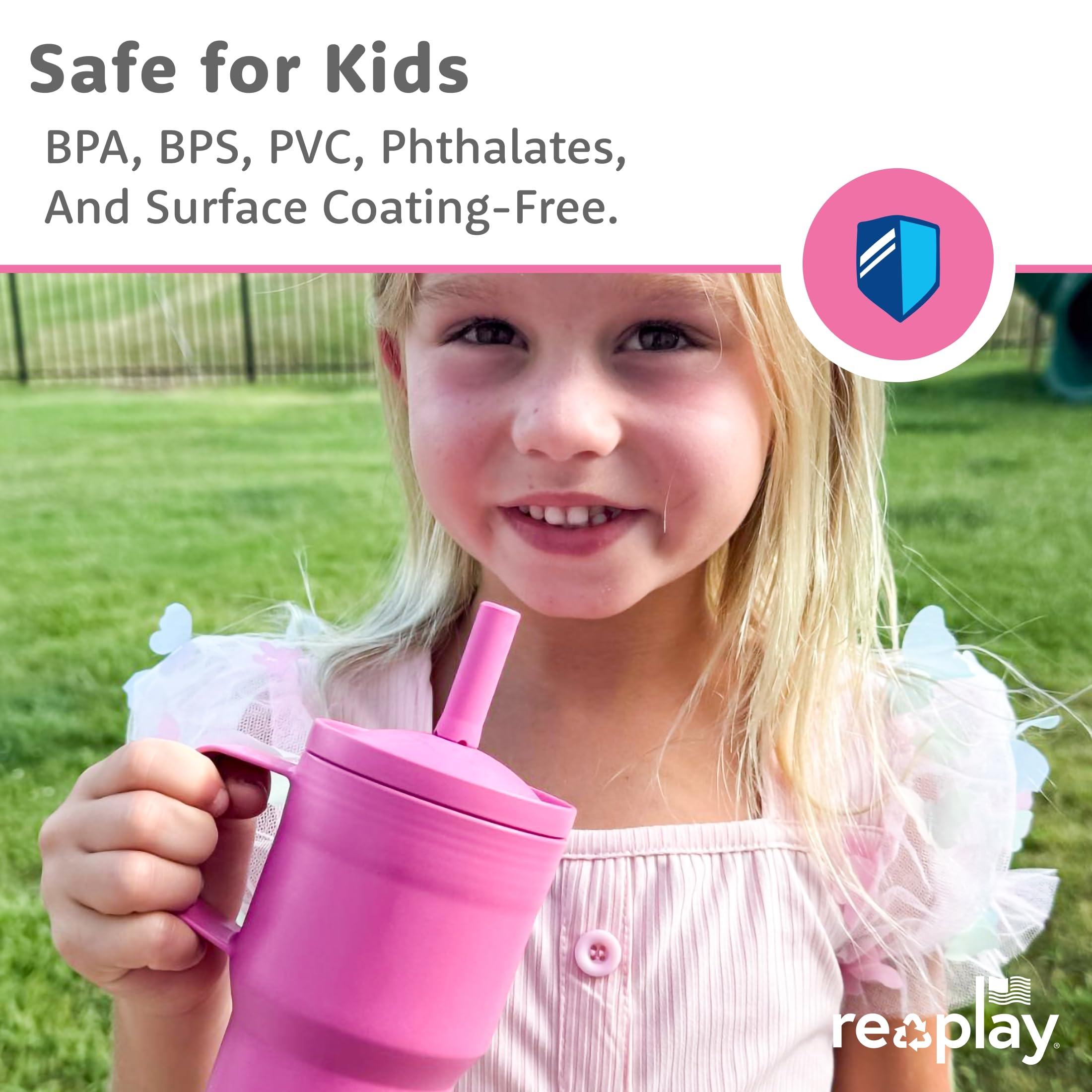 Re-Play cupholder-ready tumbler fits strollers and cars effortlessly.