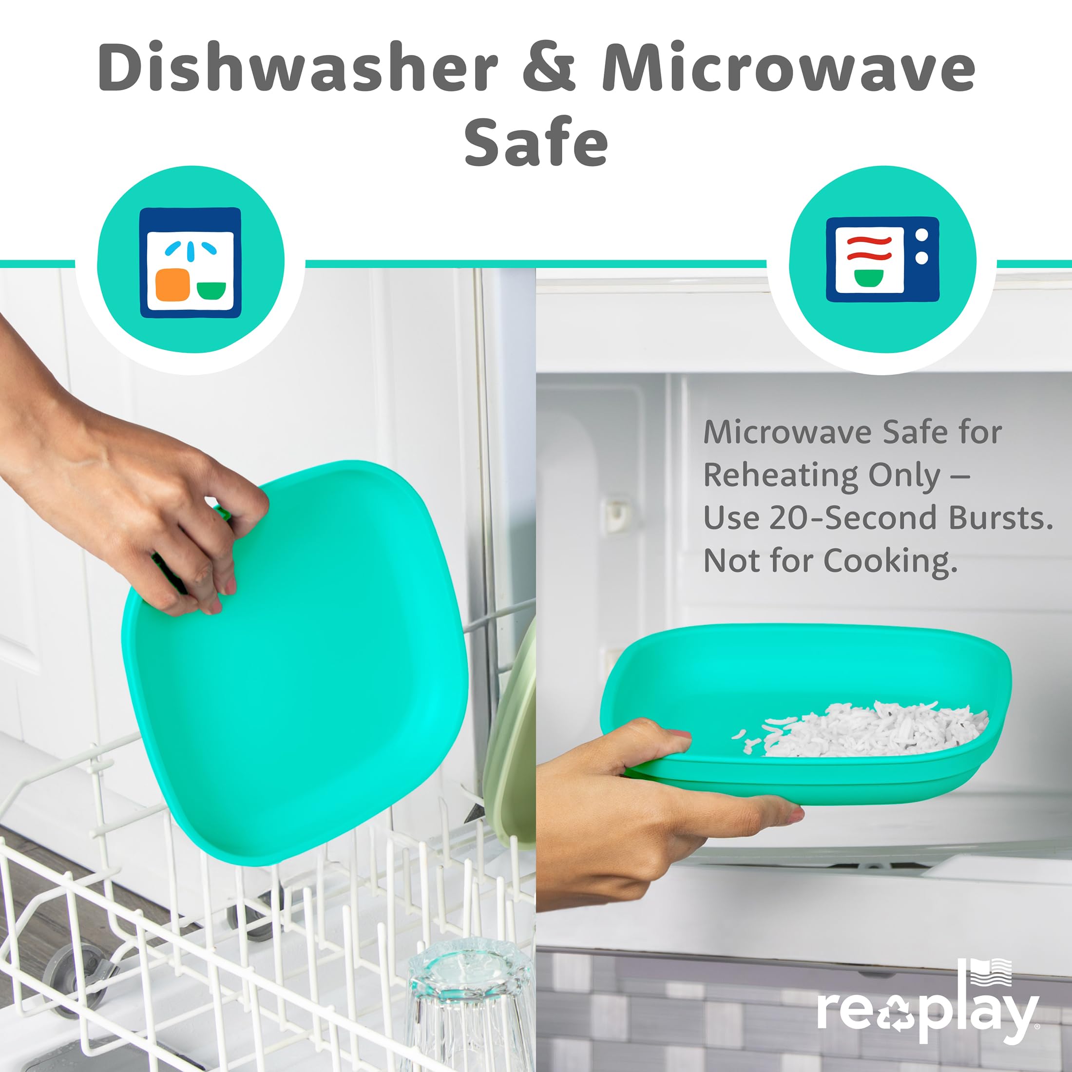 Re-Play portion-friendly plates for small meals and snacks.