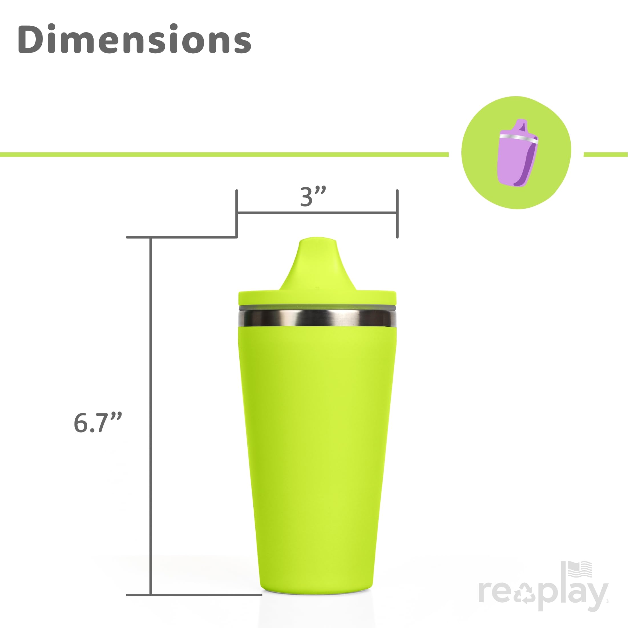 Re-Play toddler 10oz cup offers easy-grip for little hands.
