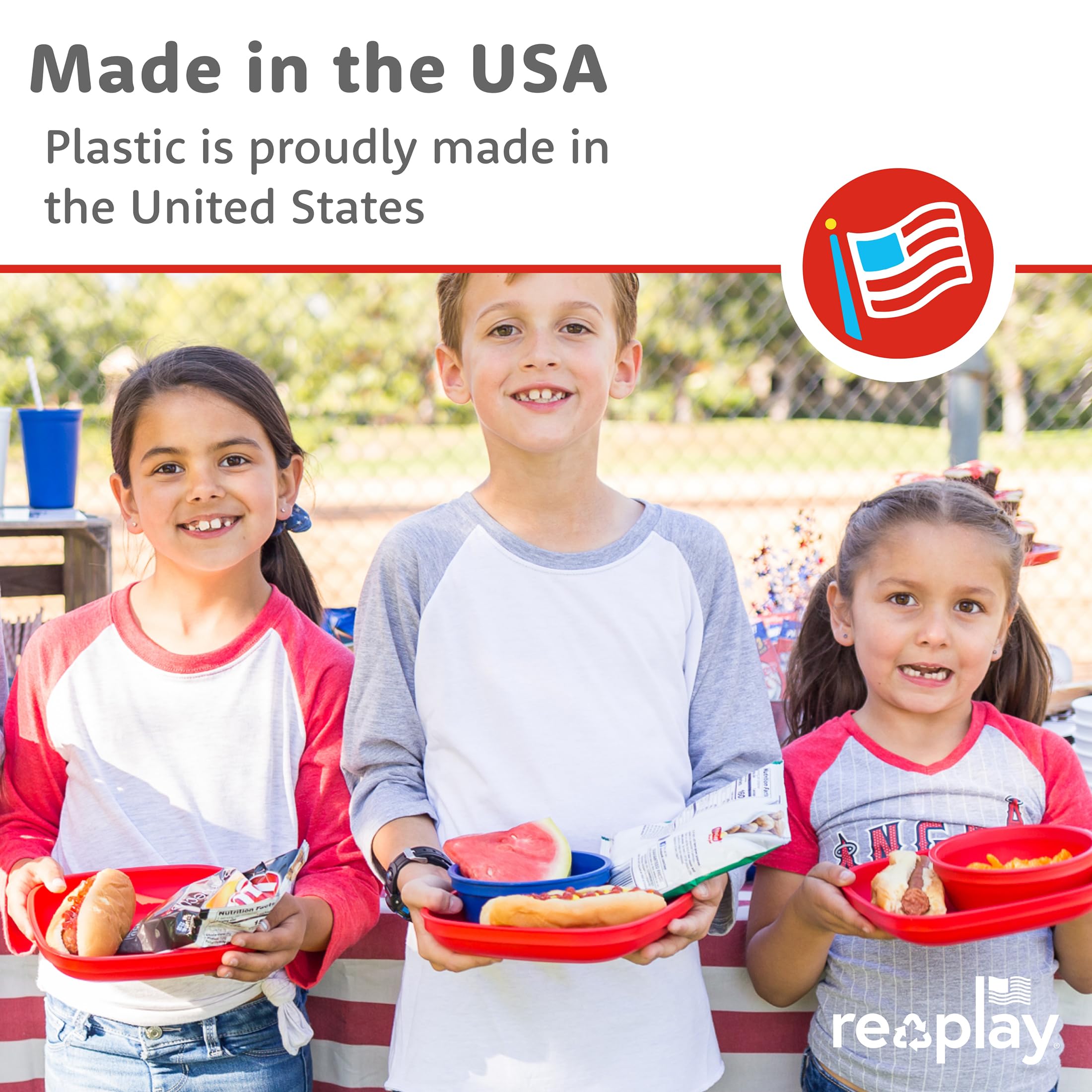 Re-Play colorful set of four keeps meals engaging for kids.