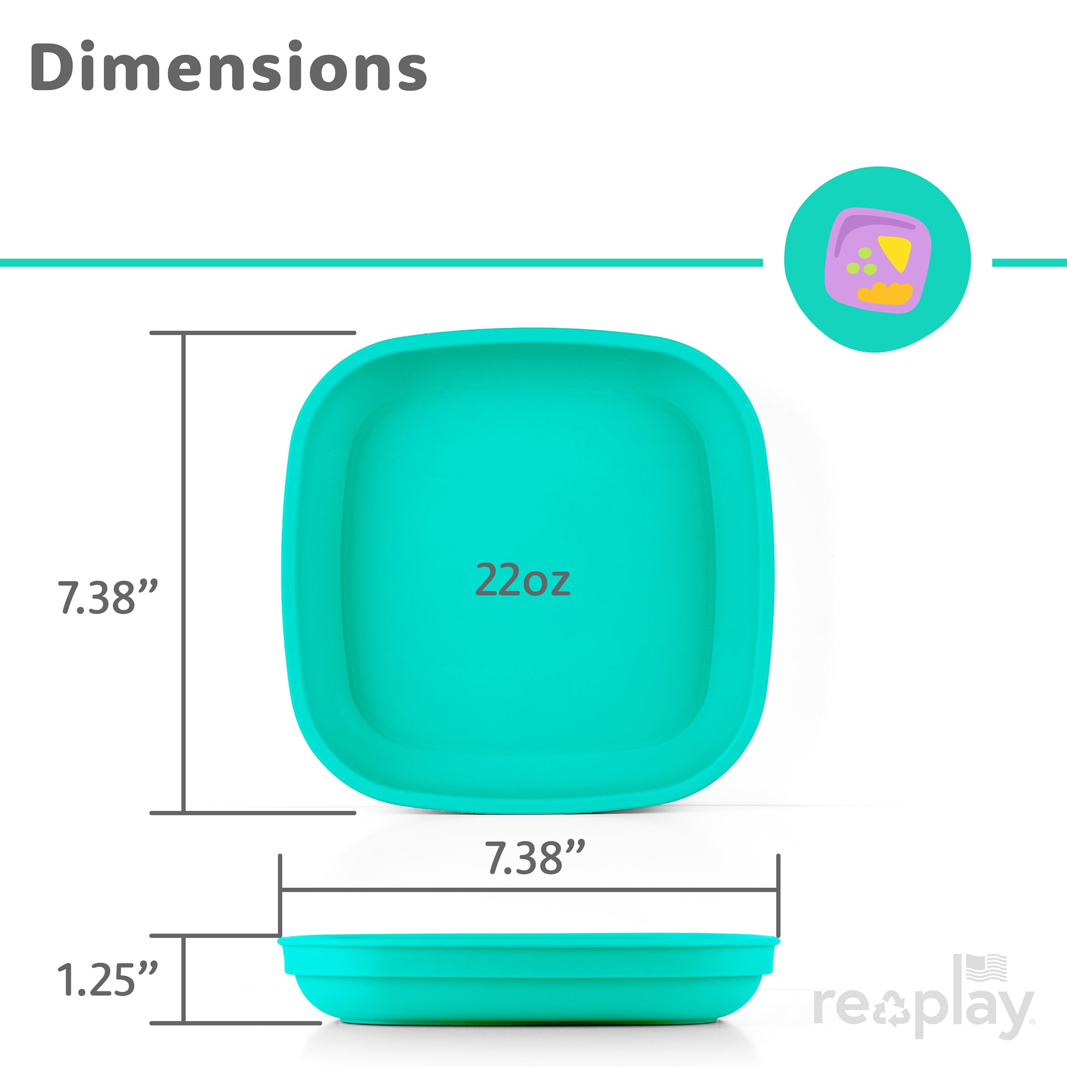 Re-Play deep-walled design helps keep sauces on the plate.