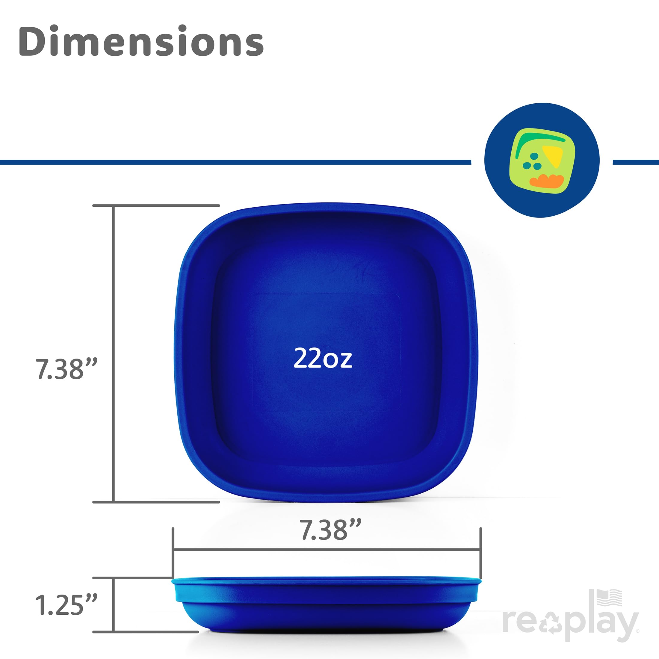 Re-Play blue plates are a practical choice for family meals and quick cleanup.