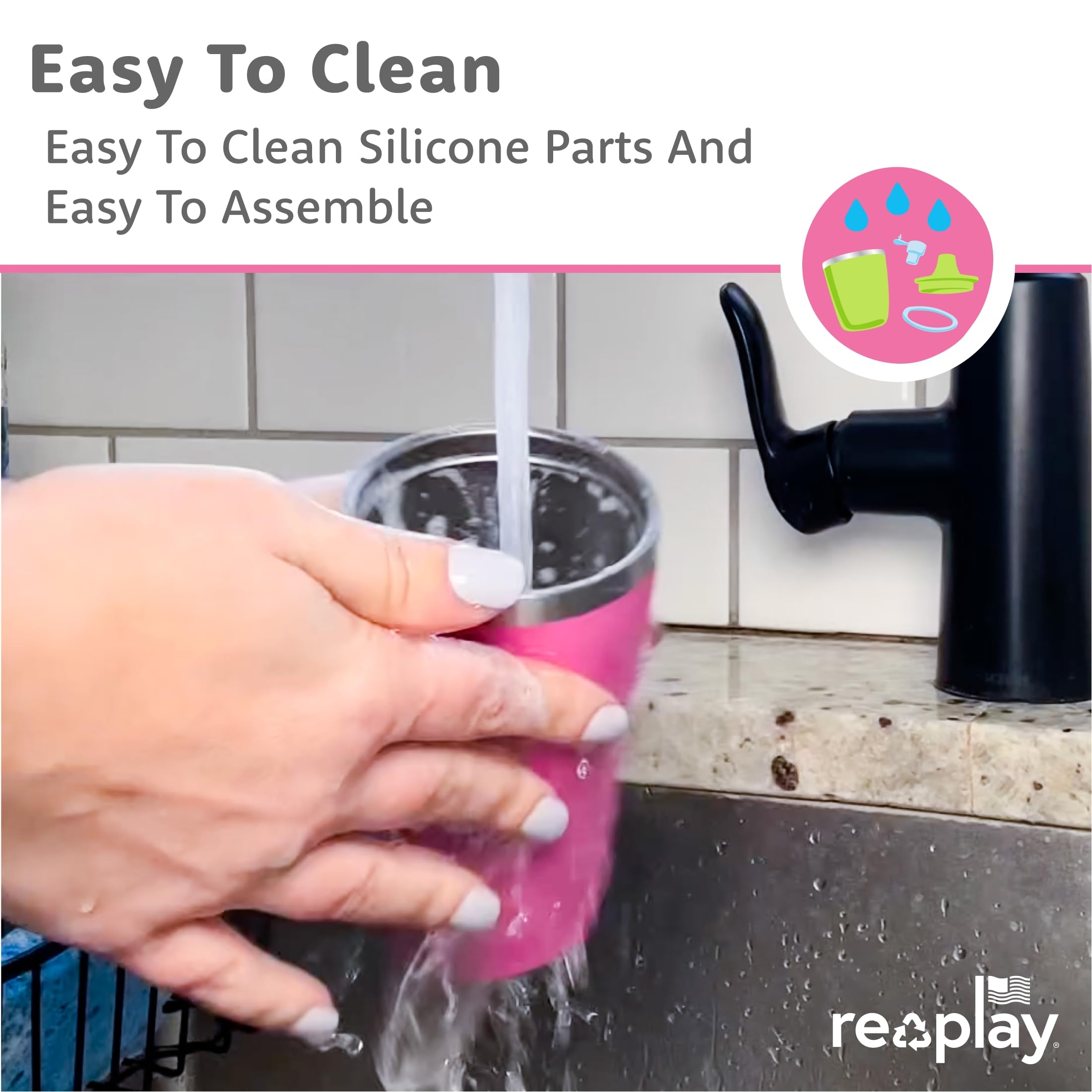 Re-Play two-pack insulated sippy cups for busy families on the go.