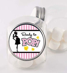 Ready To Pop pink sticker 2in round used on envelopes for fun invitations.
