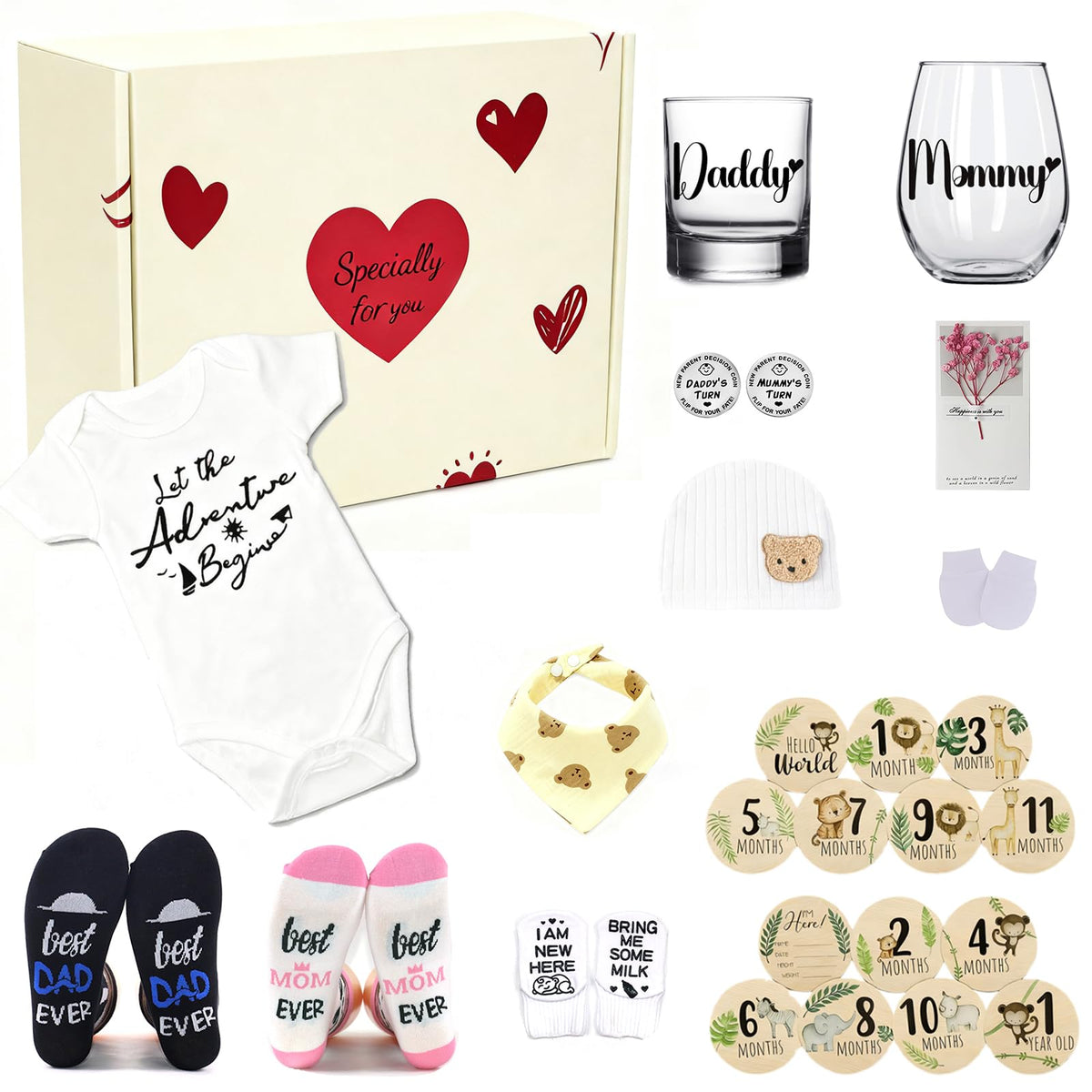 ReaGold gift box set shown, ideal for baby showers and new parent gifting.