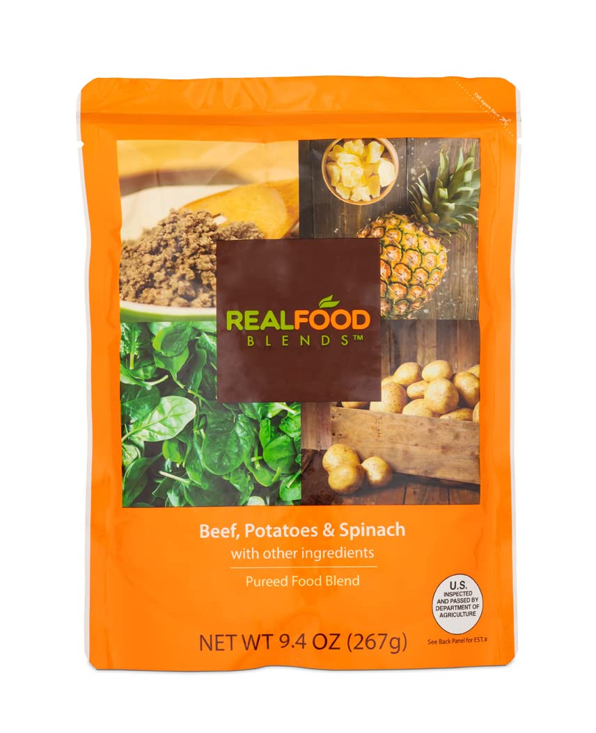 Real Food Blends 9.4 oz pack demonstrates convenient lunch or dinner portions