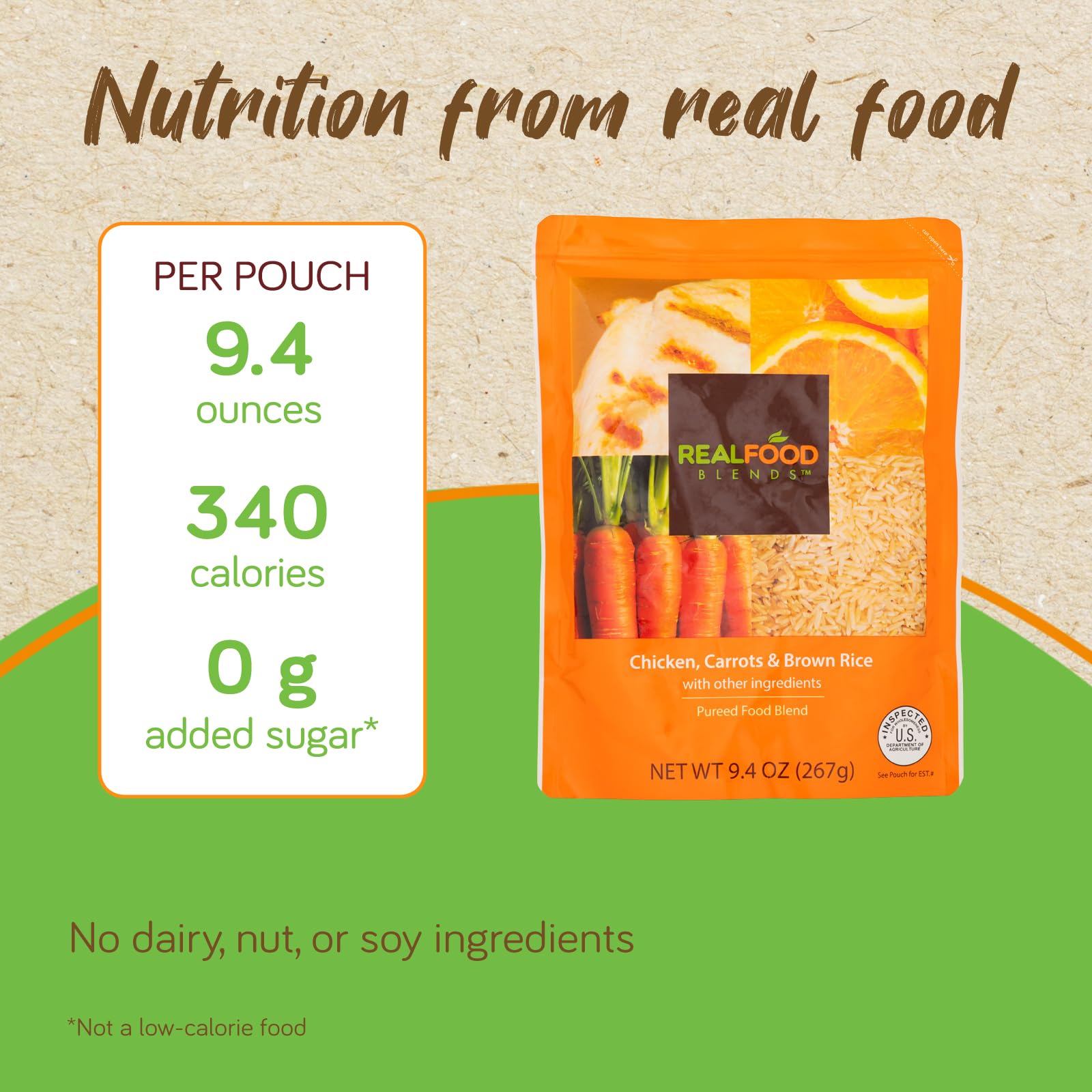 Real Food Blends ready-to-serve meal suitable for lunch or dinner routines