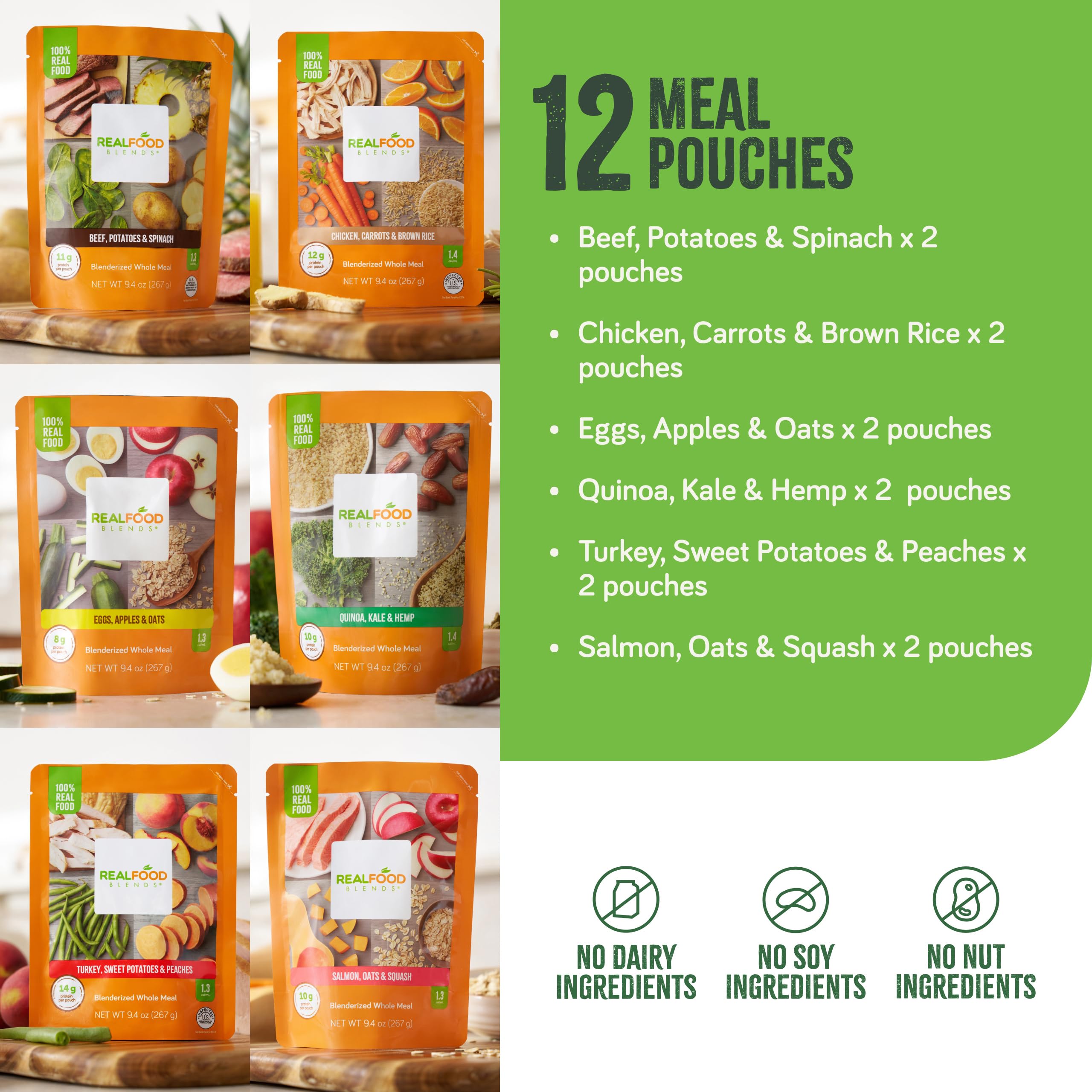 Real Food Blends pouch ready to pour supports convenient lunchtime meals
