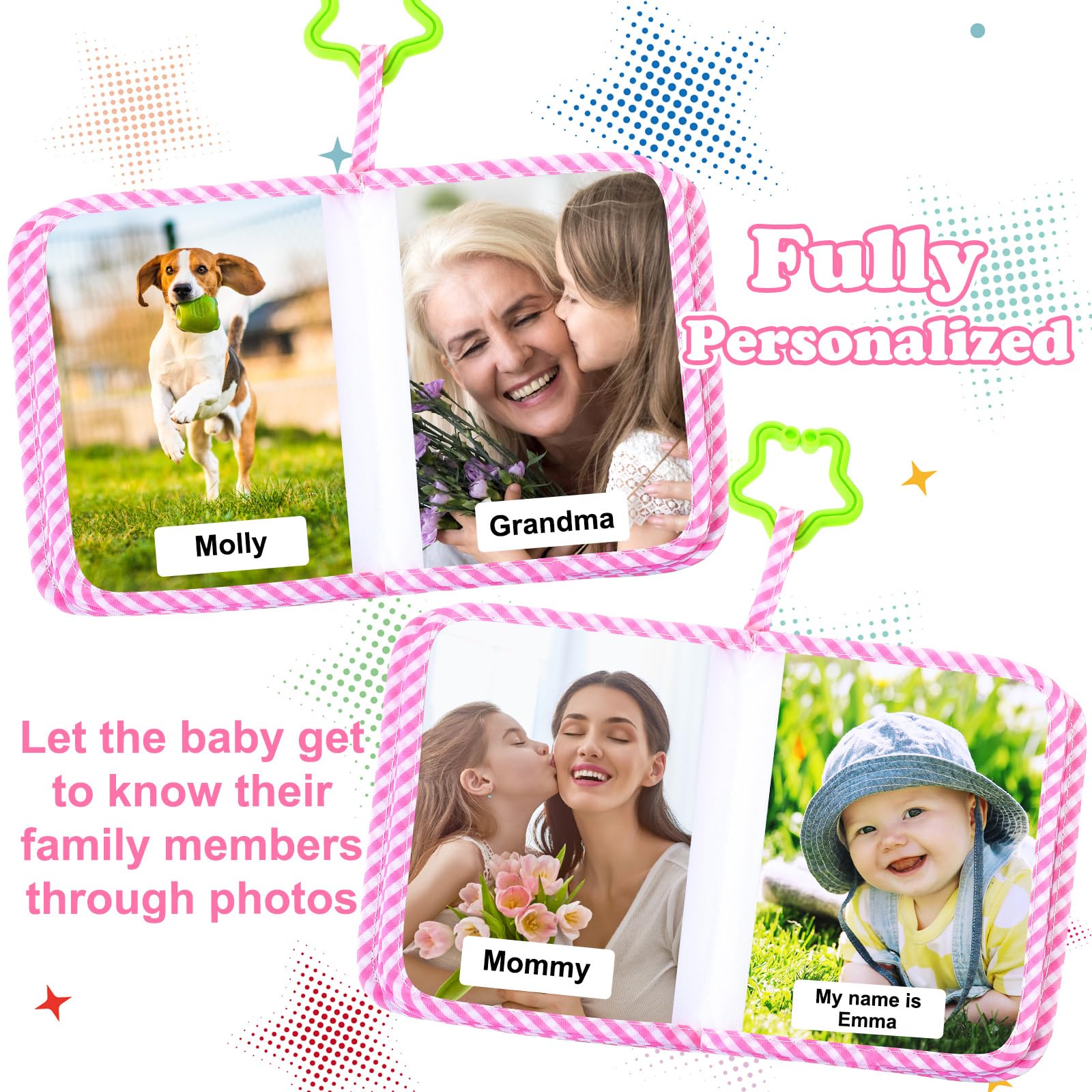 Reallnaive star-shaped attachment clip fits crib or stroller