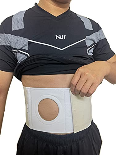 Realmedi ostomy belt wrap-on-torso design hugs the waist for discreet wear.