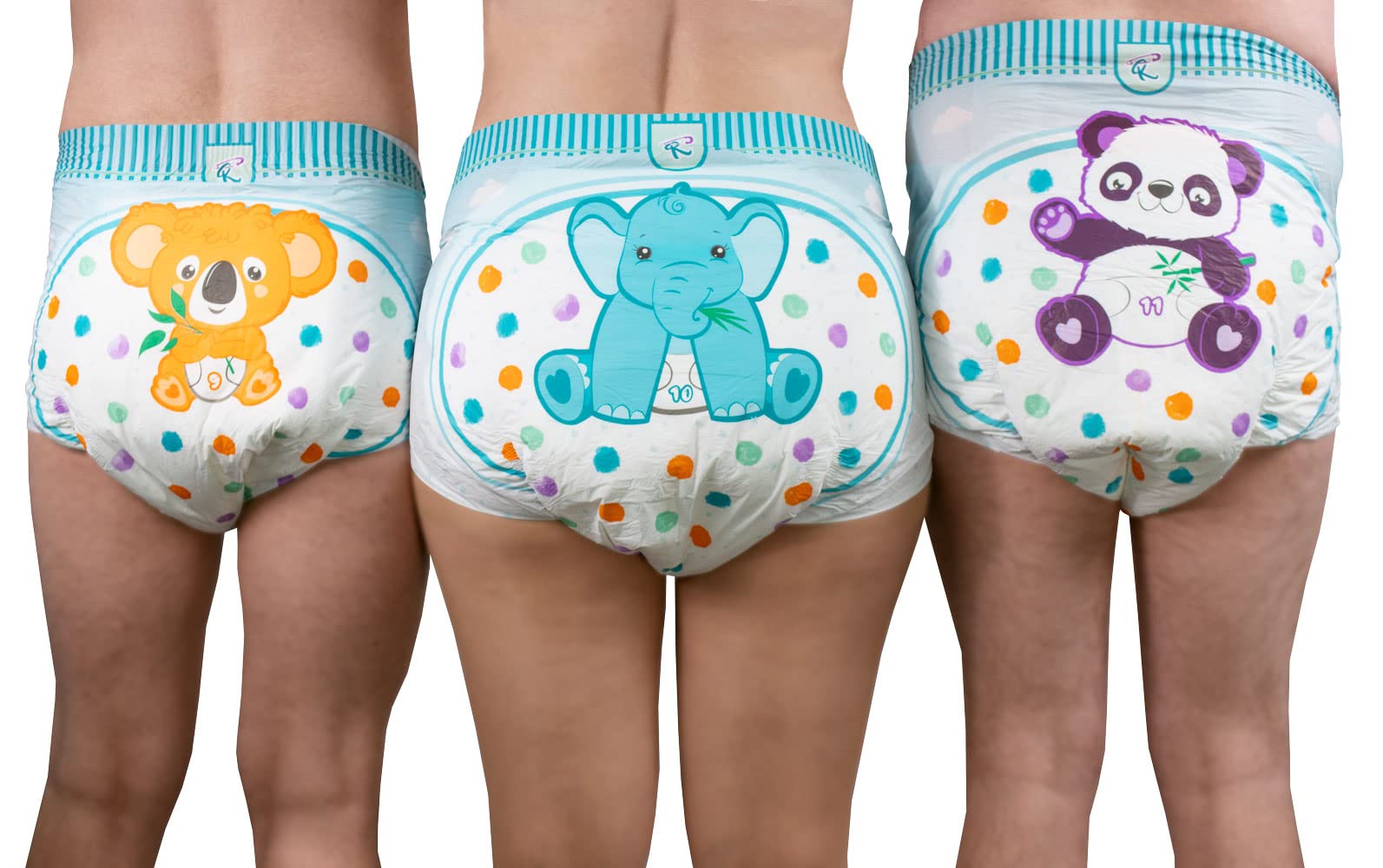 Rearz Critter Caboose Brief thick padding close-up highlights premium absorbent core and soft interior.