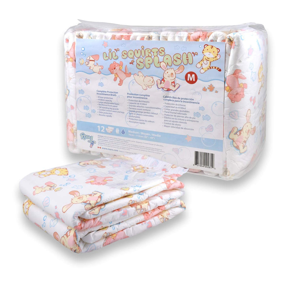 Rearz Lil' Squirts Splash pack front view with high capacity for day and night wear.