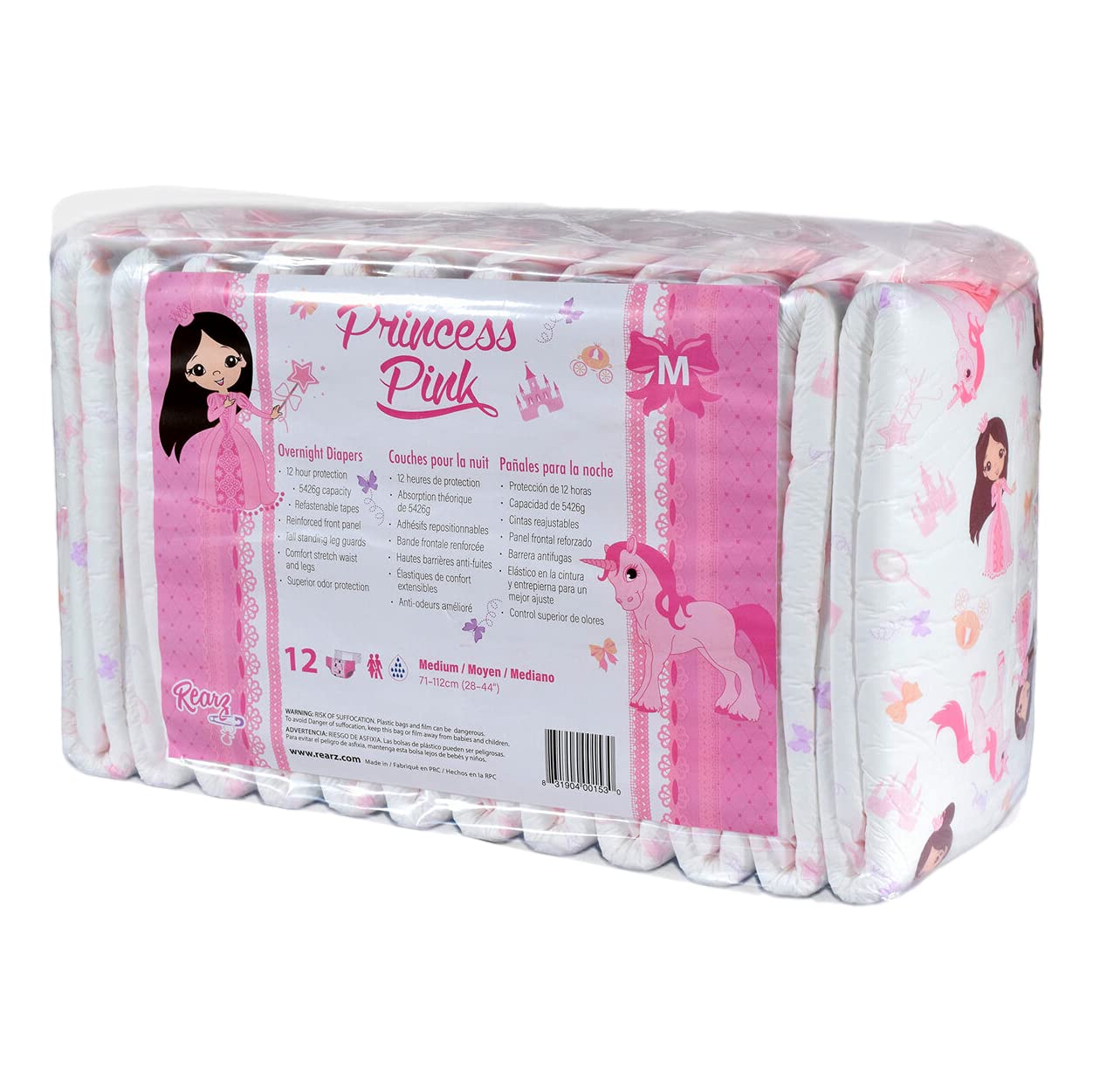 Rearz Princess Pink packaging shows brand quality and overnight readiness.