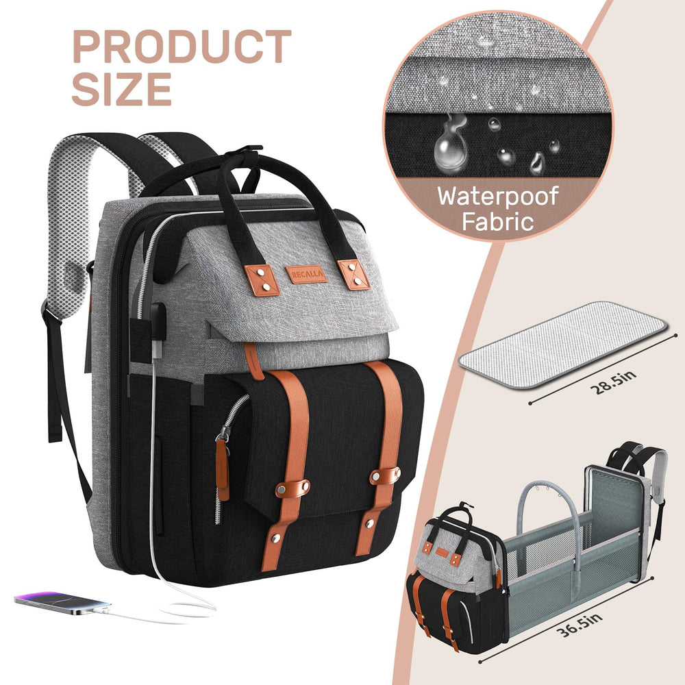 RECALLA diaper bag backpack suits moms and dads with a modern unisex design.