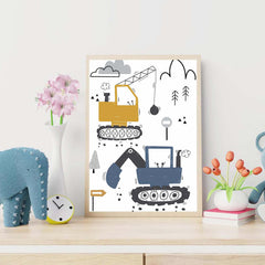 Recrtain toy car wall art print brings playful energy to kids' spaces