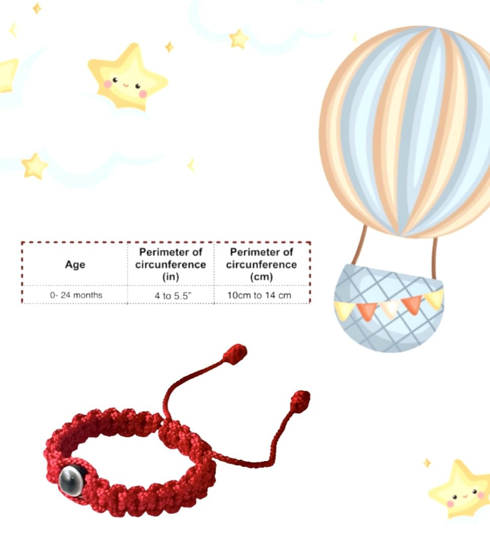 Red Bracelet for Babies color options include blue, pink, black