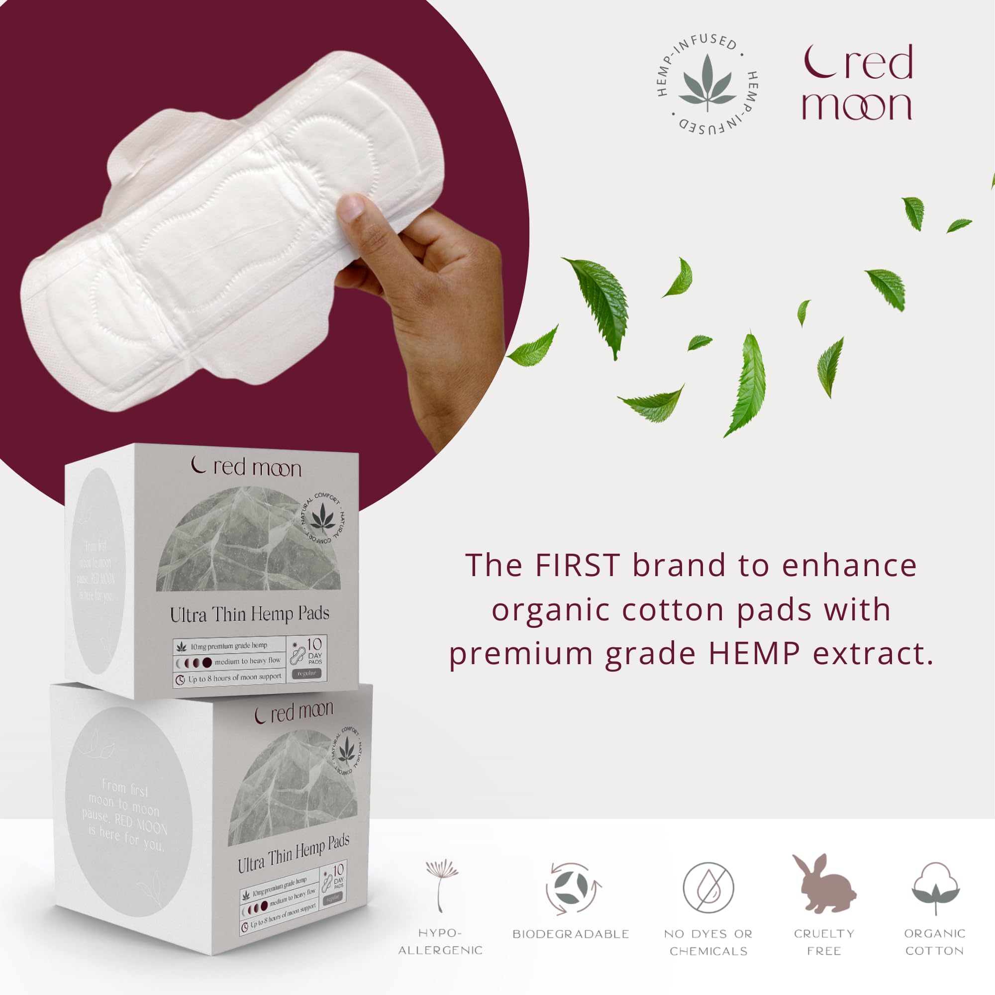 Red Moon packaging emphasizes simple, gift-ready period care