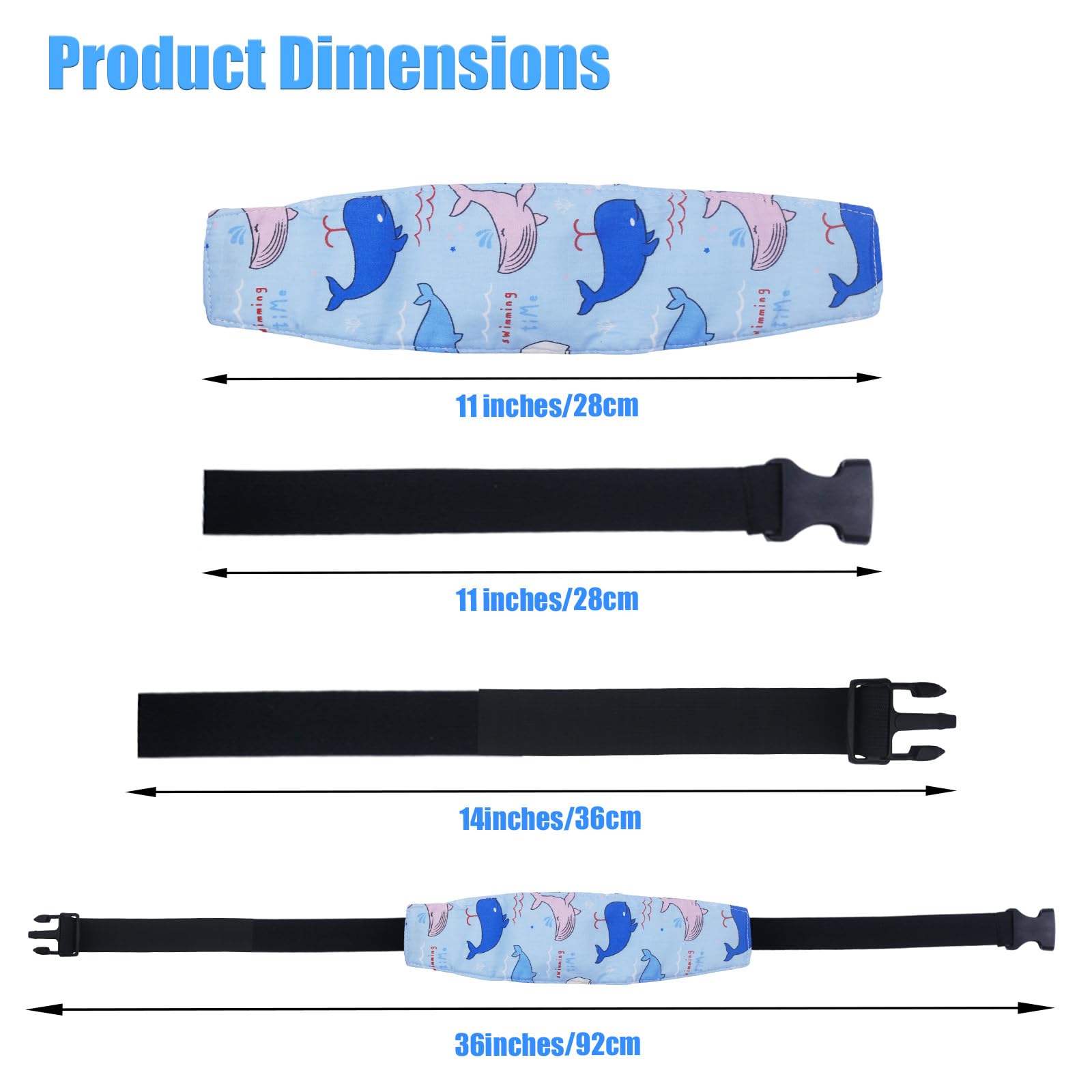 Redanha whale-blue head support helps neck comfort during trips.