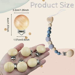 REDANHA pacifier clip holder in beech wood demonstrates compact, lightweight design.