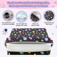 Redcoutt booster seat waterproof cover enables quick cleanup after spills.
