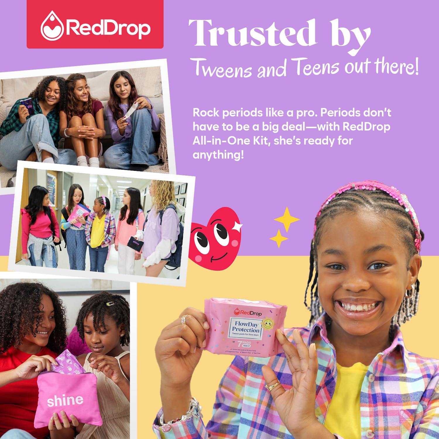 RedDrop Tween Pack fragrance-free design for sensitive skin comfort.