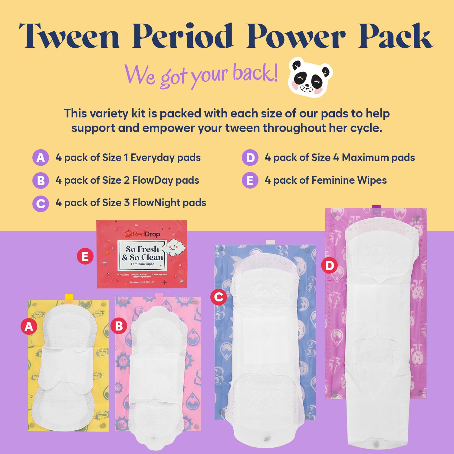 RedDrop Tween Pack packaging display, easy-to-carry kit for school days.