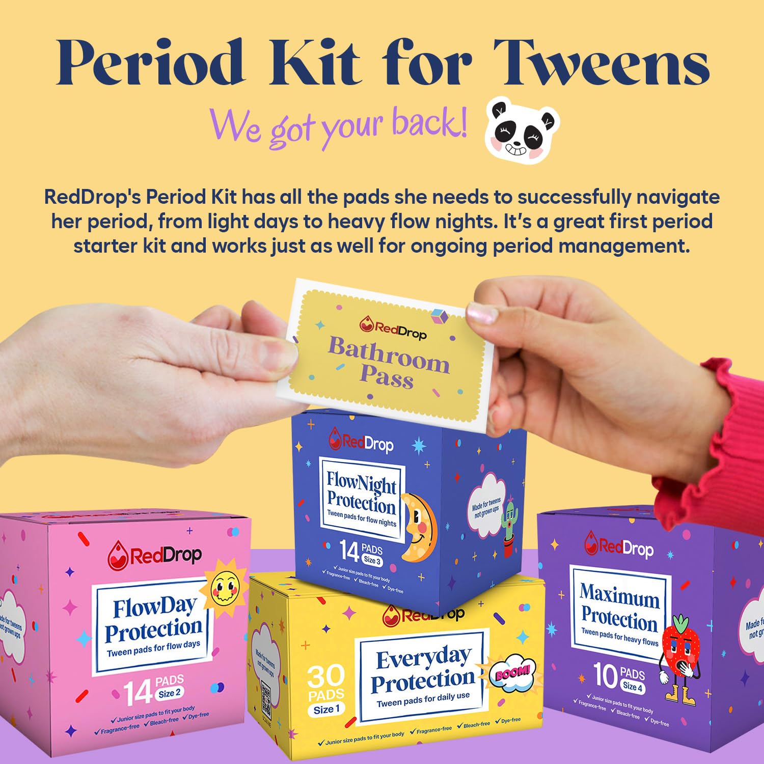 RedDrop FlowNight pads provide comfortable overnight protection for restful nights