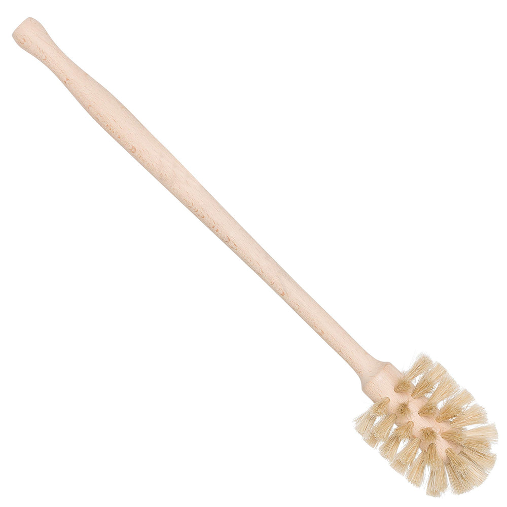 Redecker bottle brush with horsehair bristles and beechwood handle for bottles.