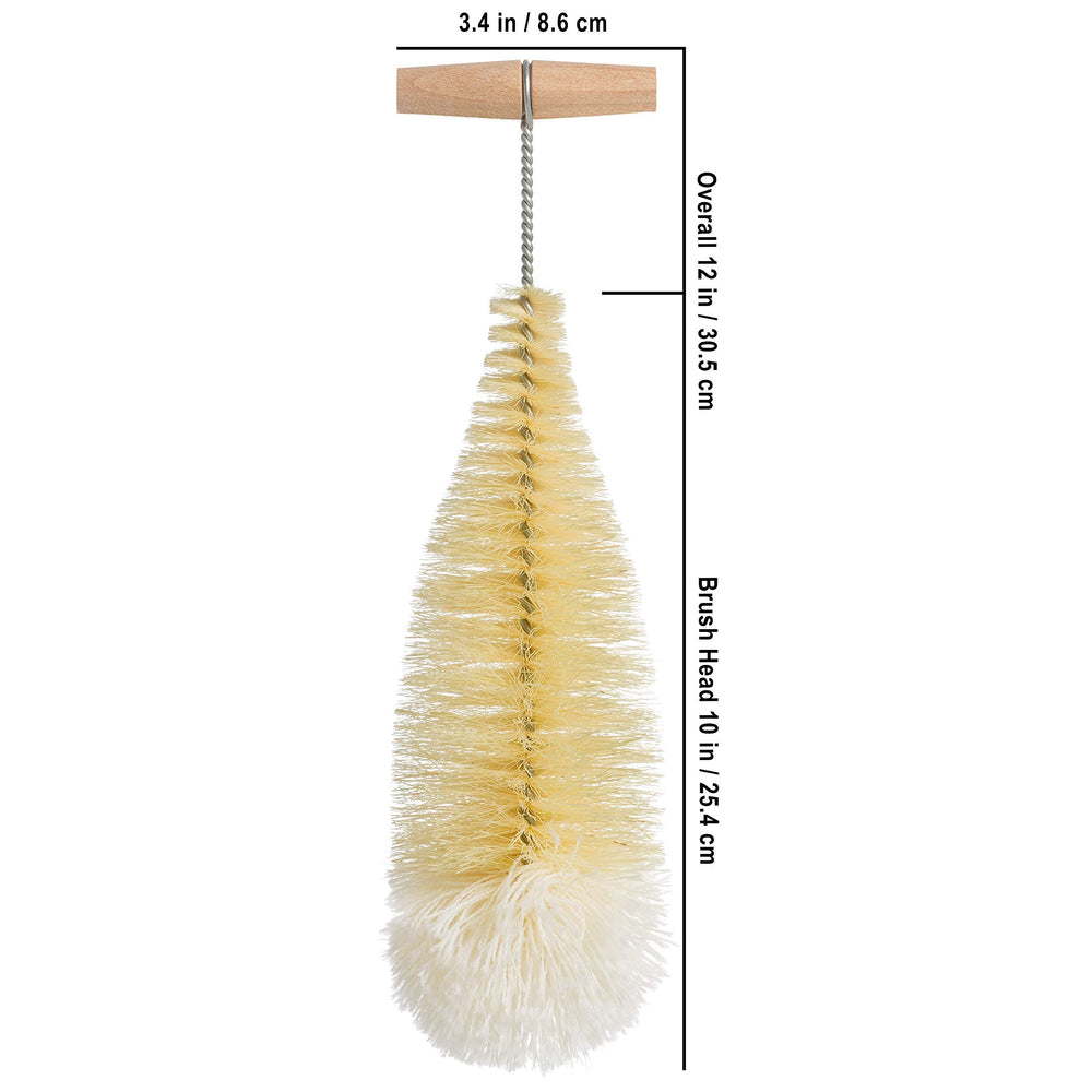 Redecker 12-inch brush length covers wide surfaces while fitting inside SodaStream bottles.