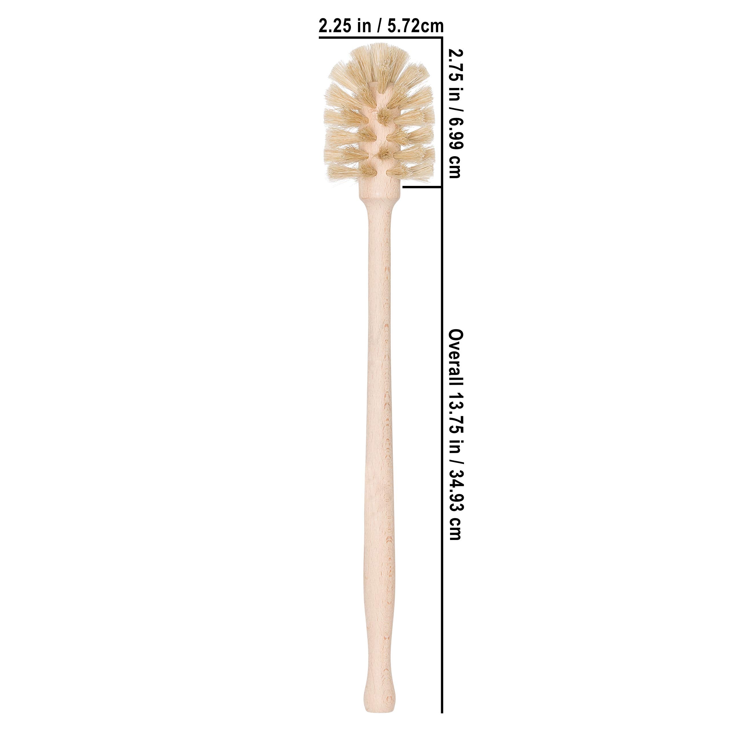 Redecker wooden bottle brush with natural bristles.
