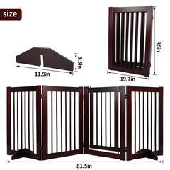 RedFinches folding dog gate with 360-degree hinge for easy storage in tight spaces.