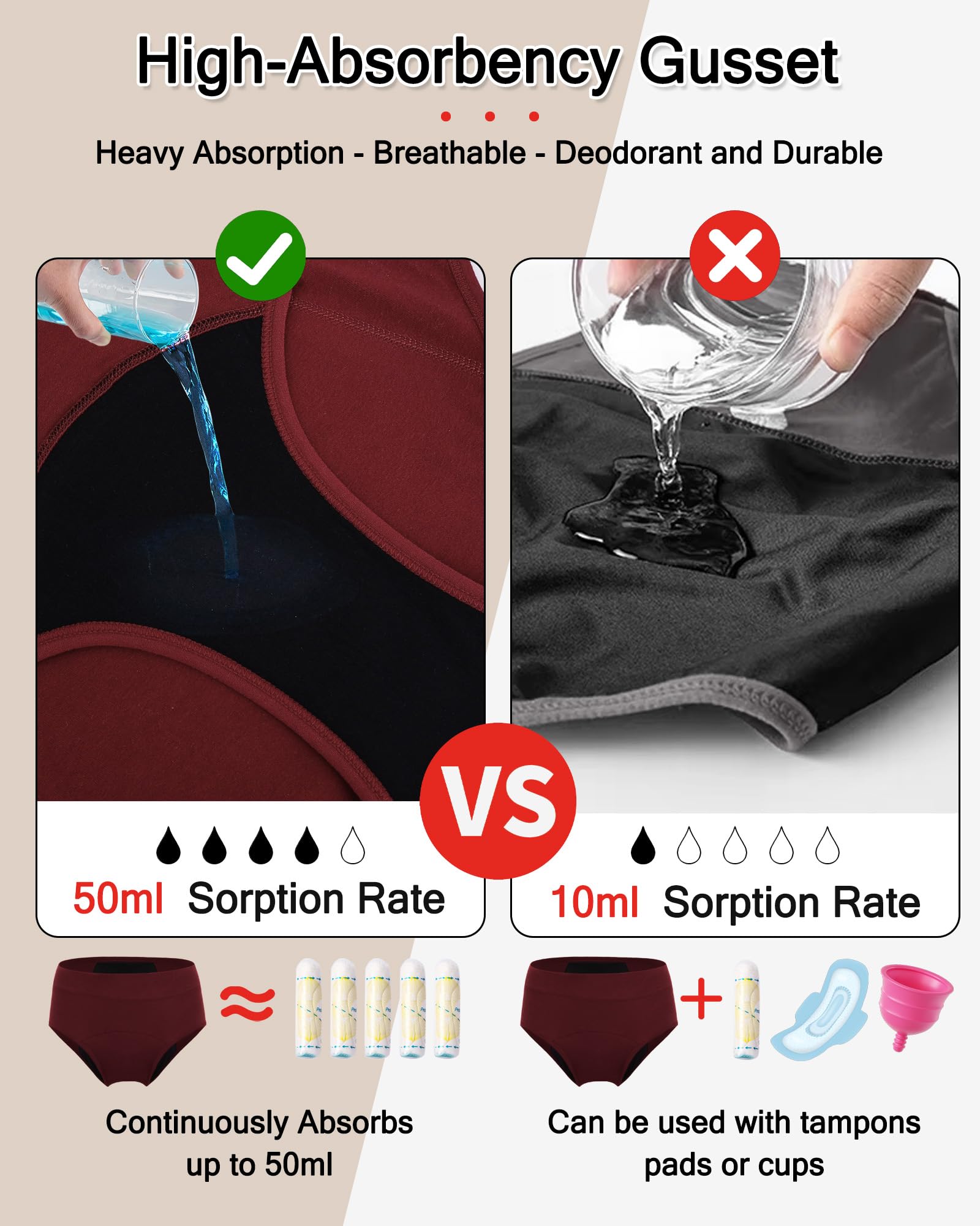Redoll leak-resistant-layer close-up demonstrates discreet inner lining