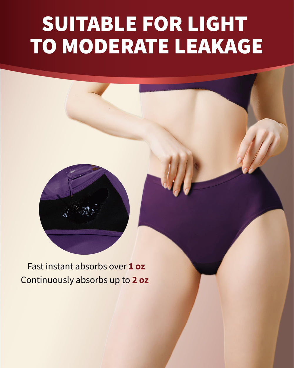 REELINDRY absorbency 2oz core close-up demonstrates quick moisture capture and core protection.