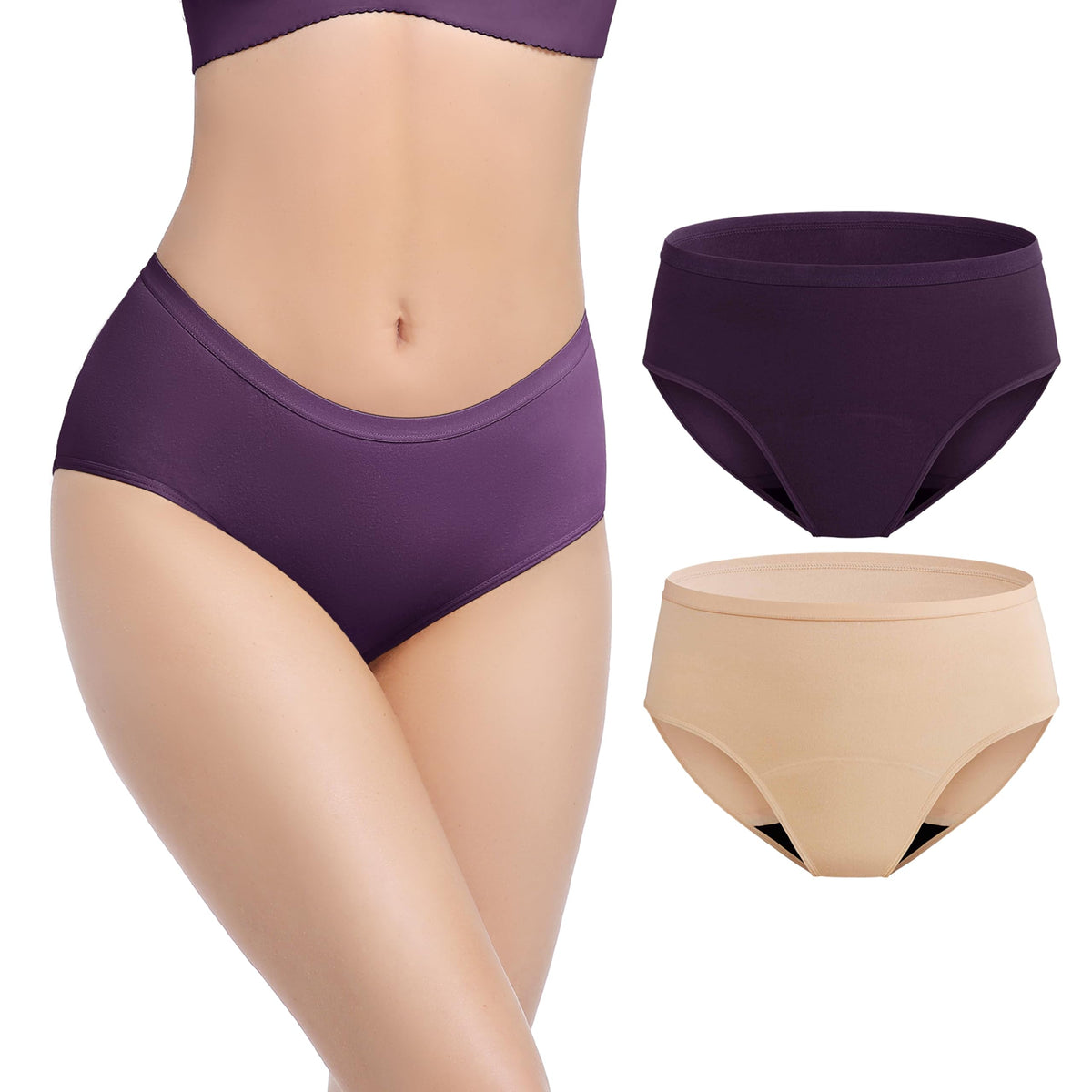 REELINDRY incontinence underwear in berry-beige for discreet daily wear.