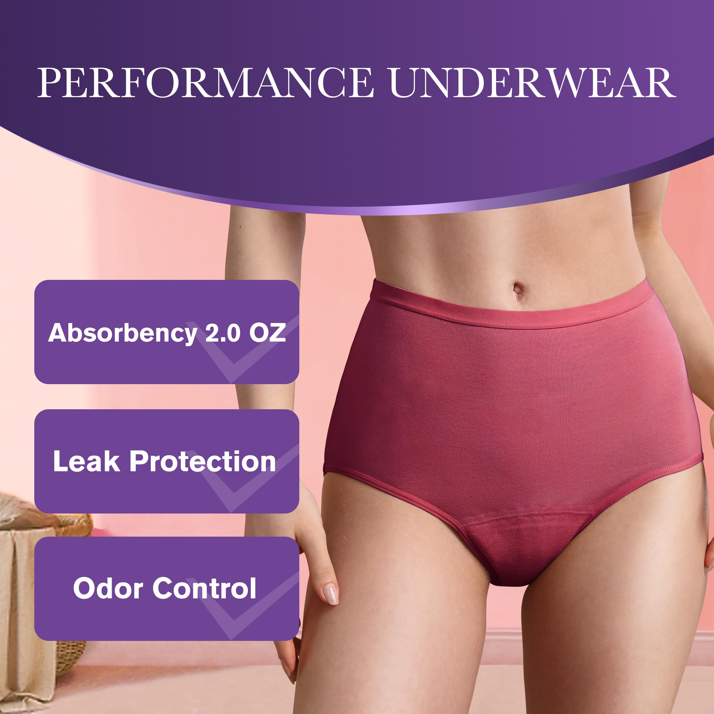 REELINDRY underwear demonstrating leak guard technology during activity