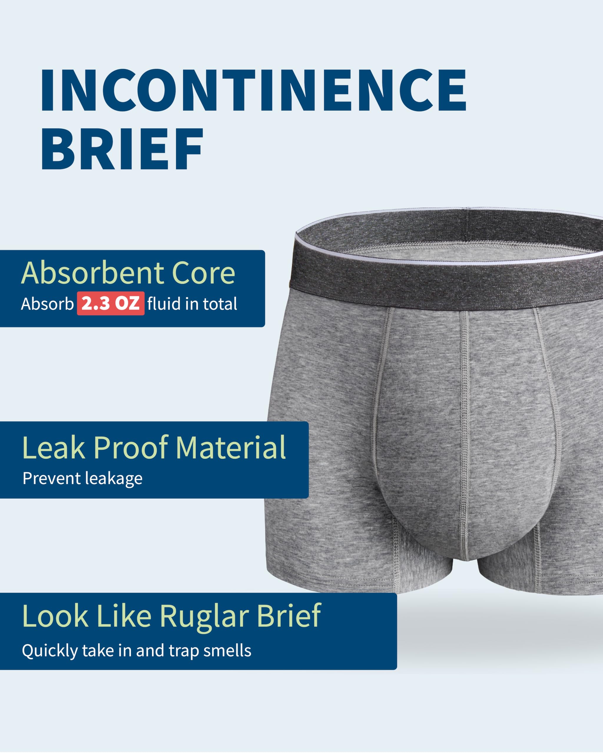 REELINDRY mens incontinence underwear leak-proof gusset to minimize leaks during activity