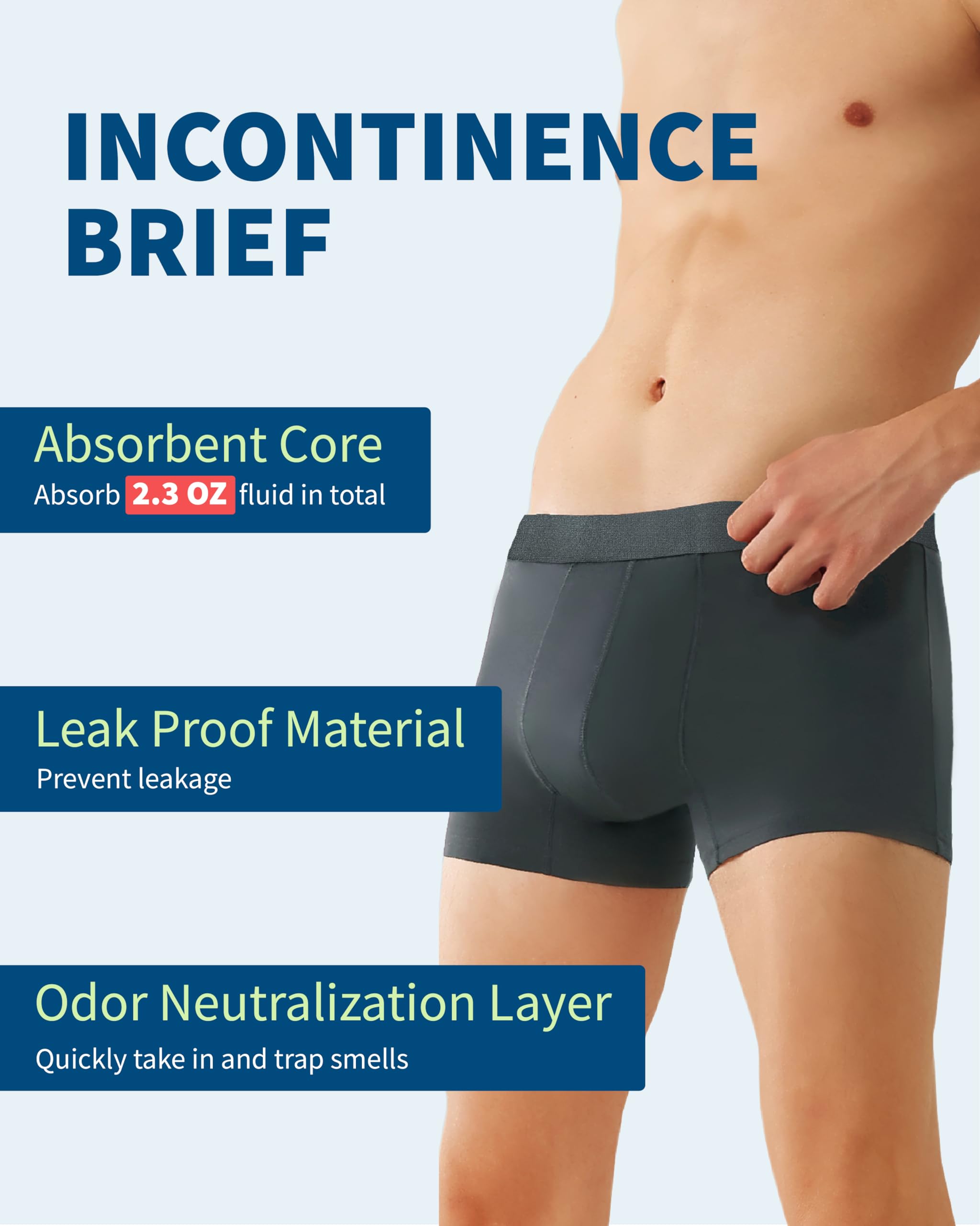 REELINDRY mens incontinence underwear side leakage proof for secure fit.