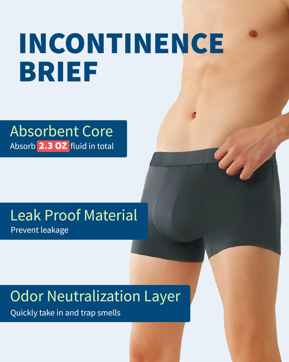 REELINDRY mens incontinence underwear side leakage proof for secure fit.